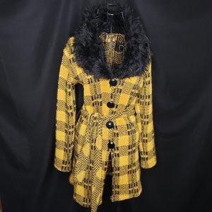 Miss Mirray Fur Collar Button Down Sweater  S/M